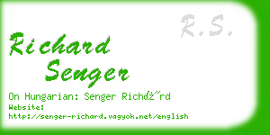 richard senger business card